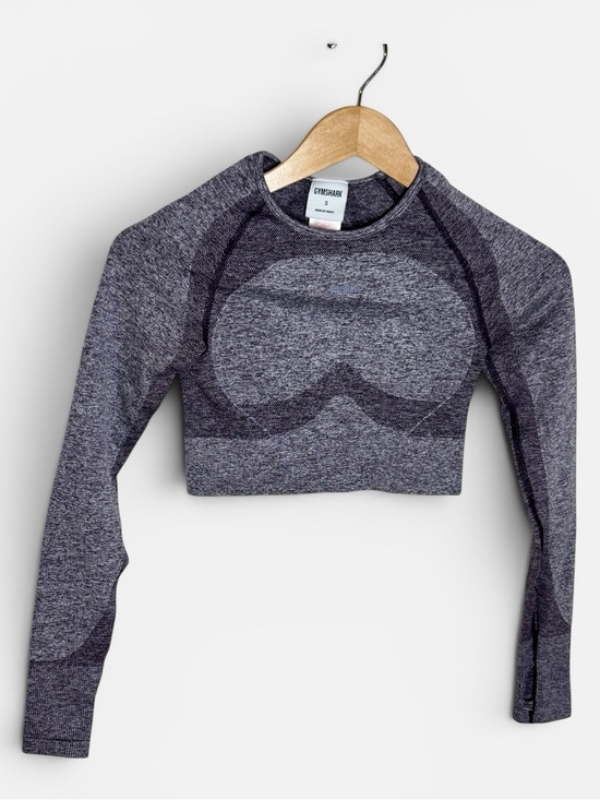 Gymshark Tops - Gymshark Flex Sports Vital Seamless 2.0 Long Sleeve Crop Top Purple Marl S